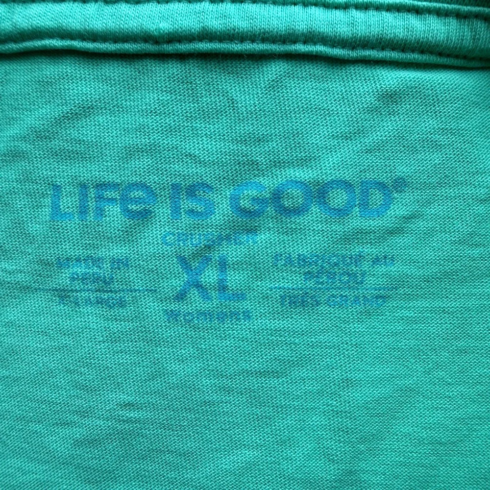 Life is Good Women's Green Palm Logo T-Shirt Size XL - Picture 4 of 5
